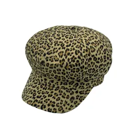 Animal Print Cotton Newsboy Cabbie Peaked Beret Cap Baker Boy Flat Cap LDG1515