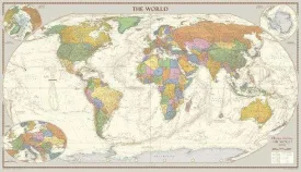 Antique Style World Map-Large Wall Map by Global Mapping (2016)