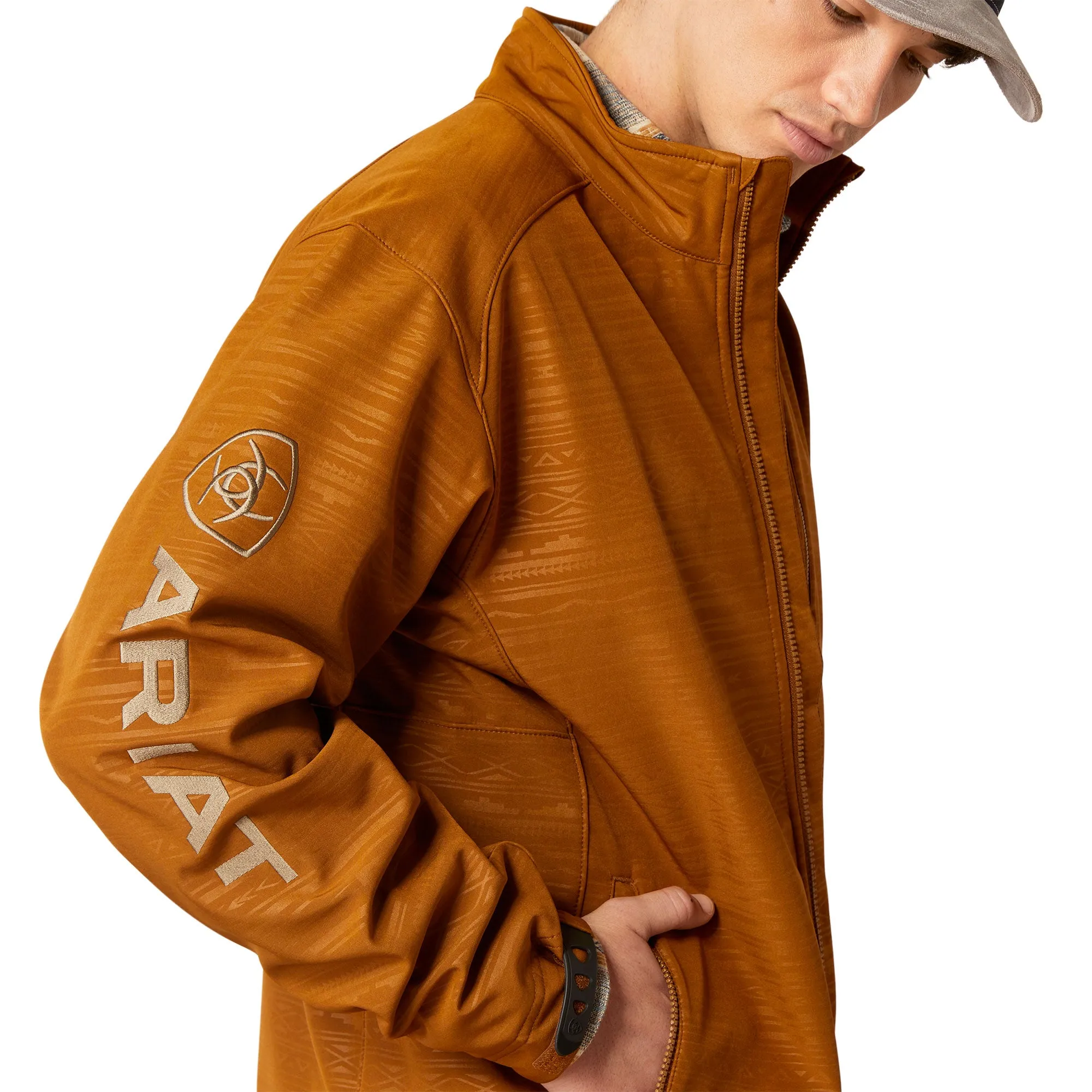 Ariat Men's Softshell Jacket Logo Chestnut