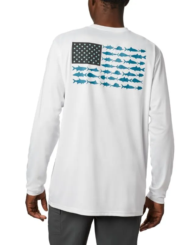 Columbia Mens Terminal Tackle PFG Fish Flag Long Sleeve Shirt