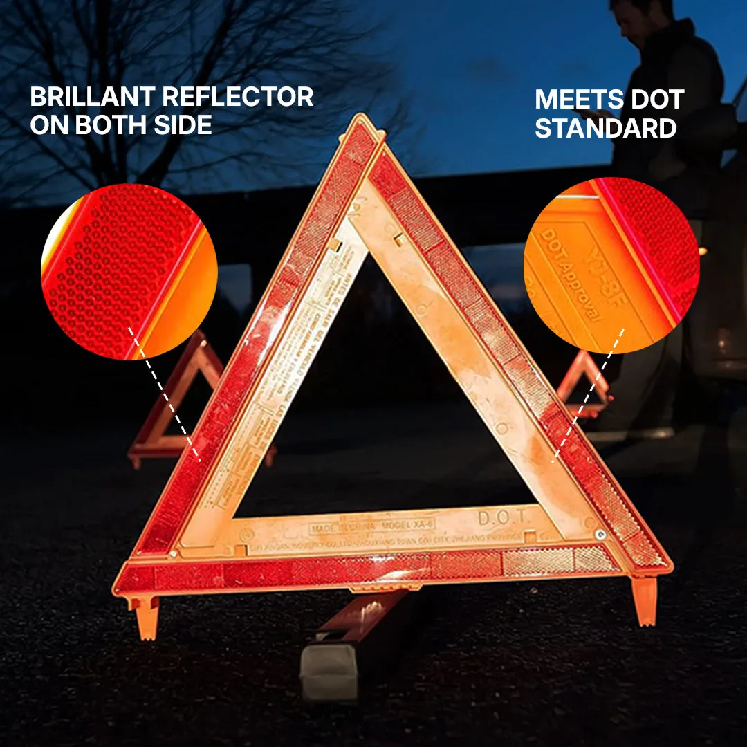 Deluxe Auto Emergency Warning Safety Triangle - 1pc