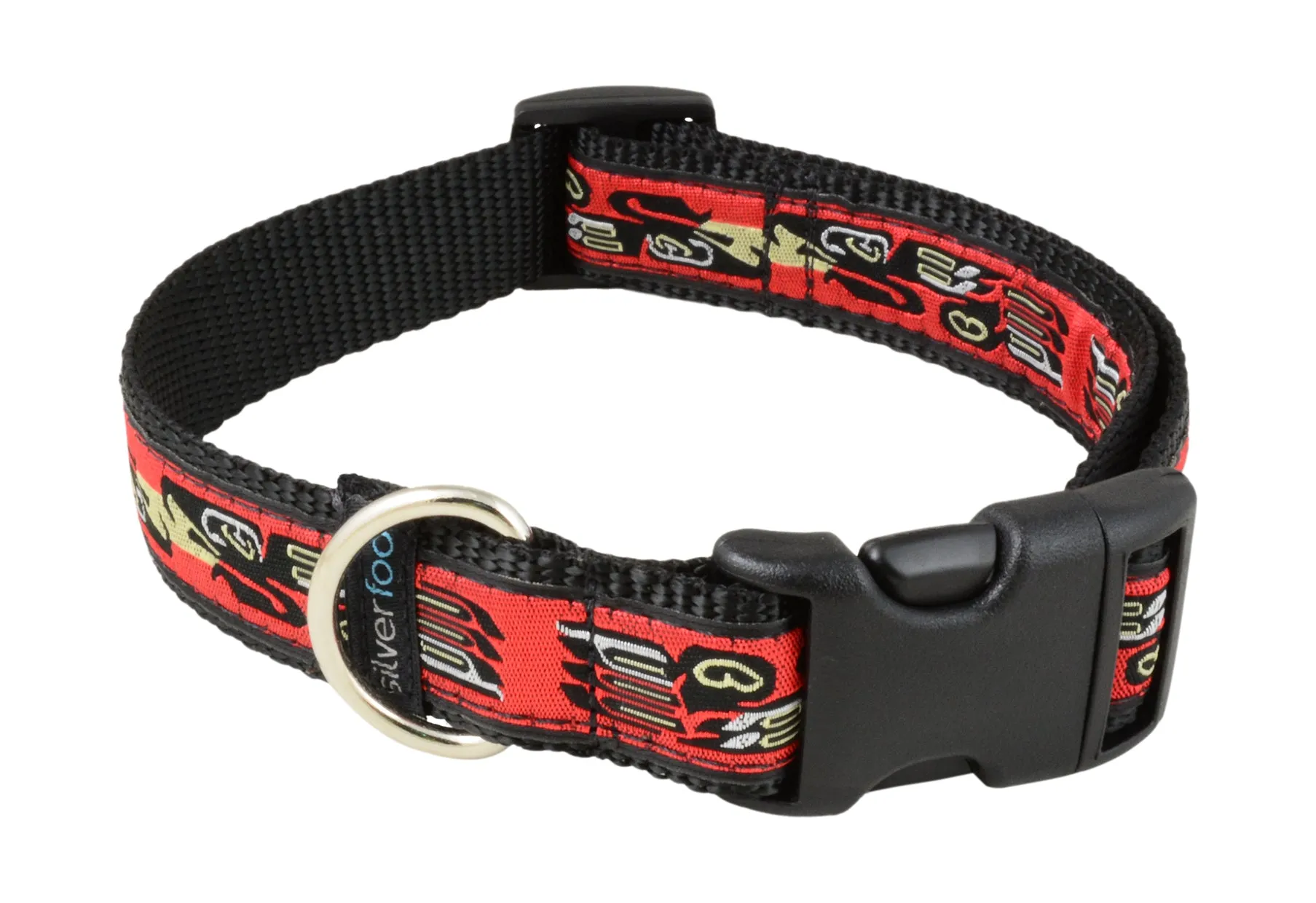 Dog Clip Collar - Bird Biscuit Red