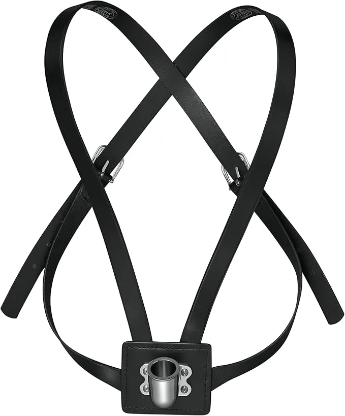 Double Flag Carrier,  Leather Harness, Cup & Buckles