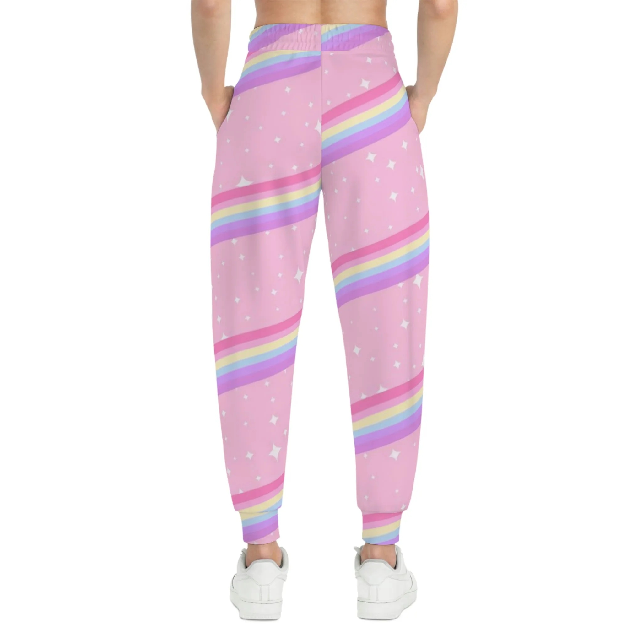 Kawaii Sparkle Cake Rainbow Beam Unisex Athletic Joggers