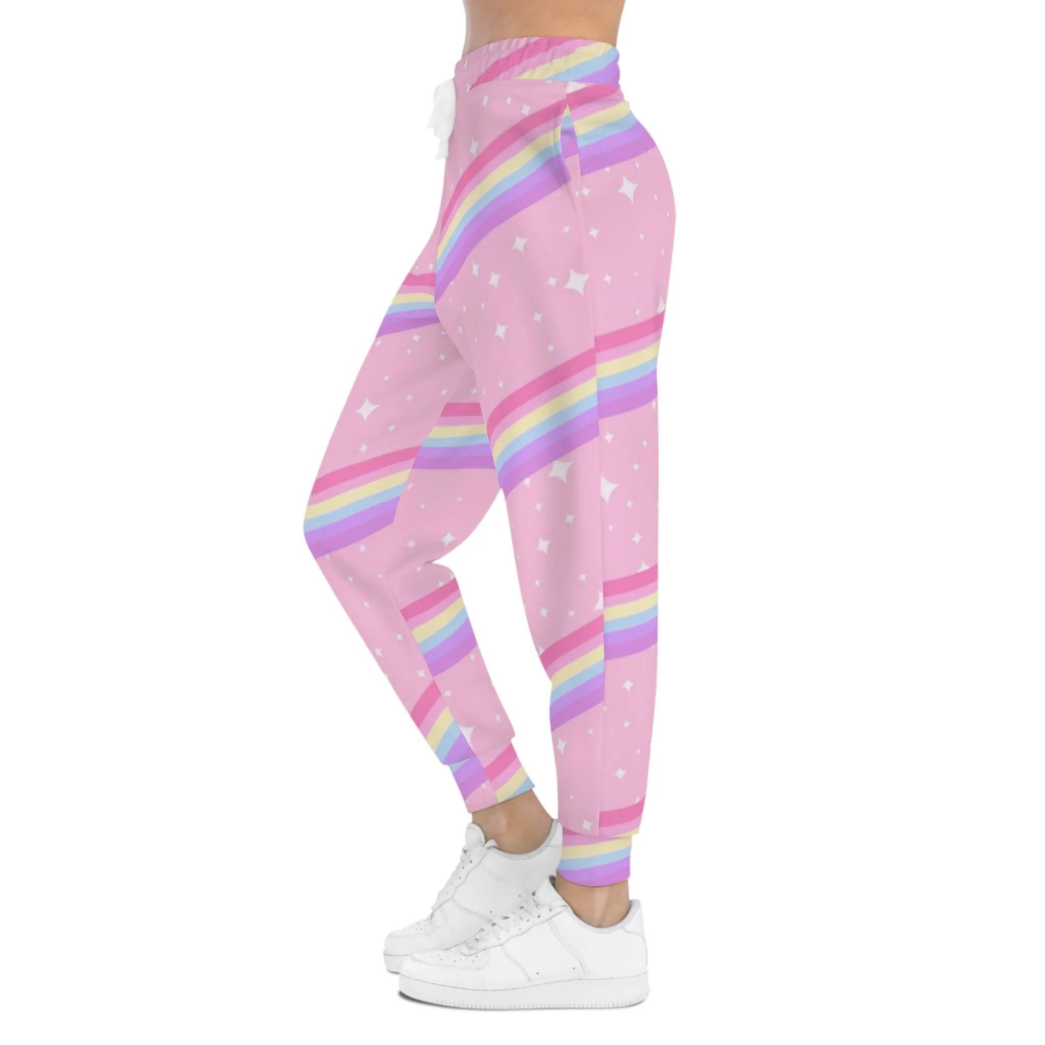 Kawaii Sparkle Cake Rainbow Beam Unisex Athletic Joggers