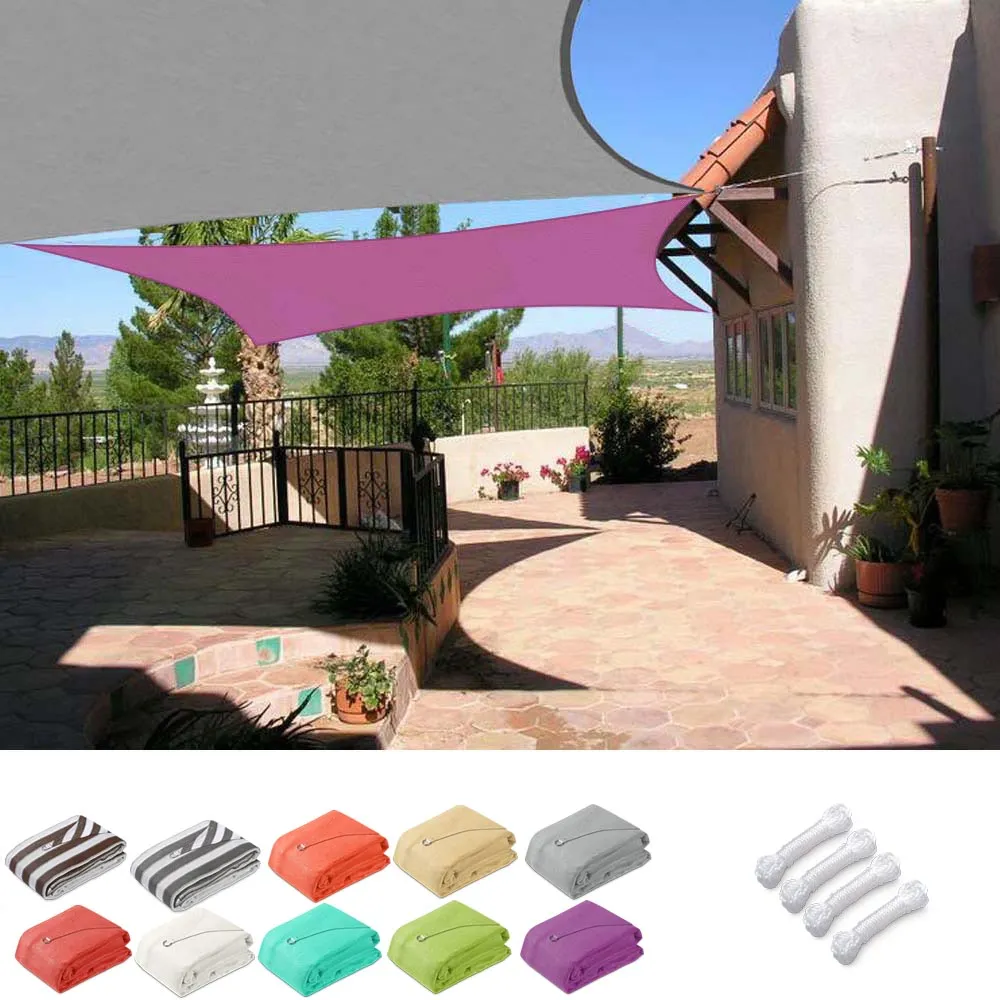 Rectangle Shade Sail Patio Deck Shade 16x12