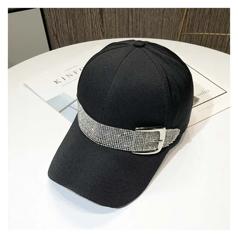 Rhinestone Belt Baseball Caps For Women Snapback Caps Outdoor Sun Hat