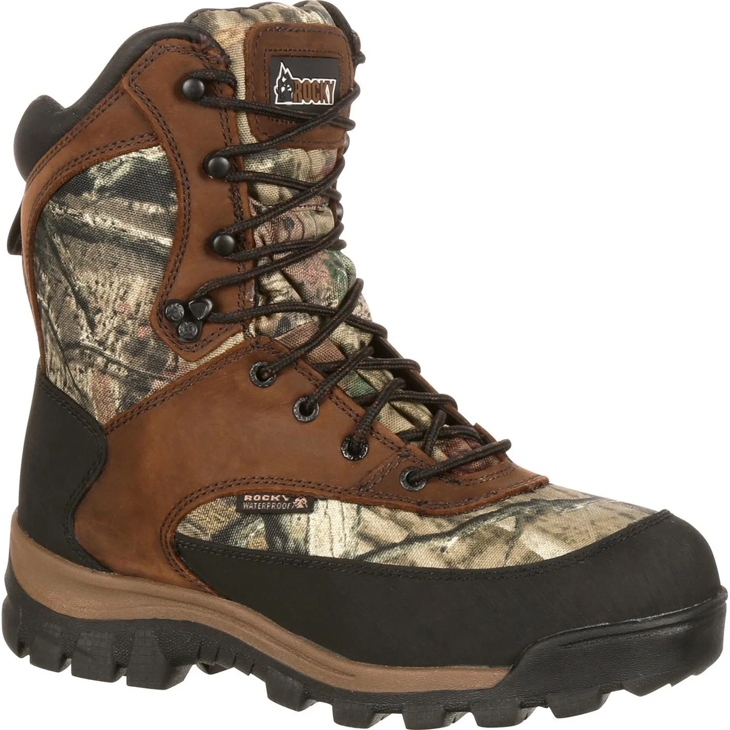 Rocky Mens Brown/MOBU Leather Core WP 800G Hunting Boots