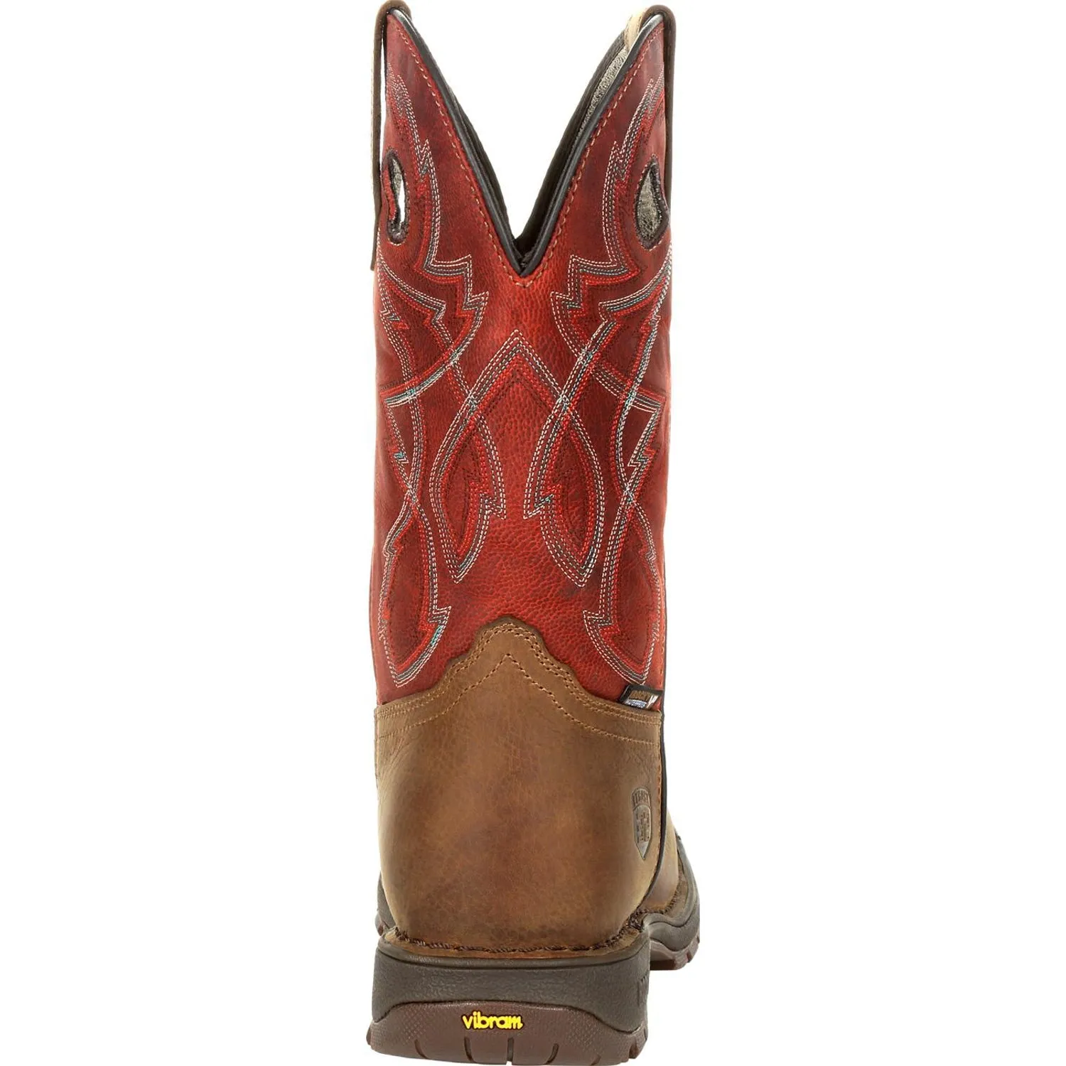 Rocky Mens Tan/Red Leather Legacy 32 WP Western Cowboy Boots