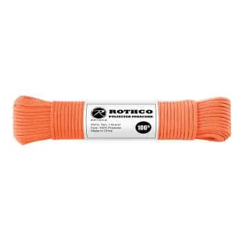 Rothco 550lb. Polyester Paracord - Safety Orange (100')