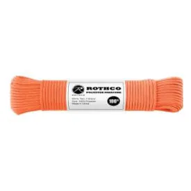 Rothco 550lb. Polyester Paracord - Safety Orange (100')