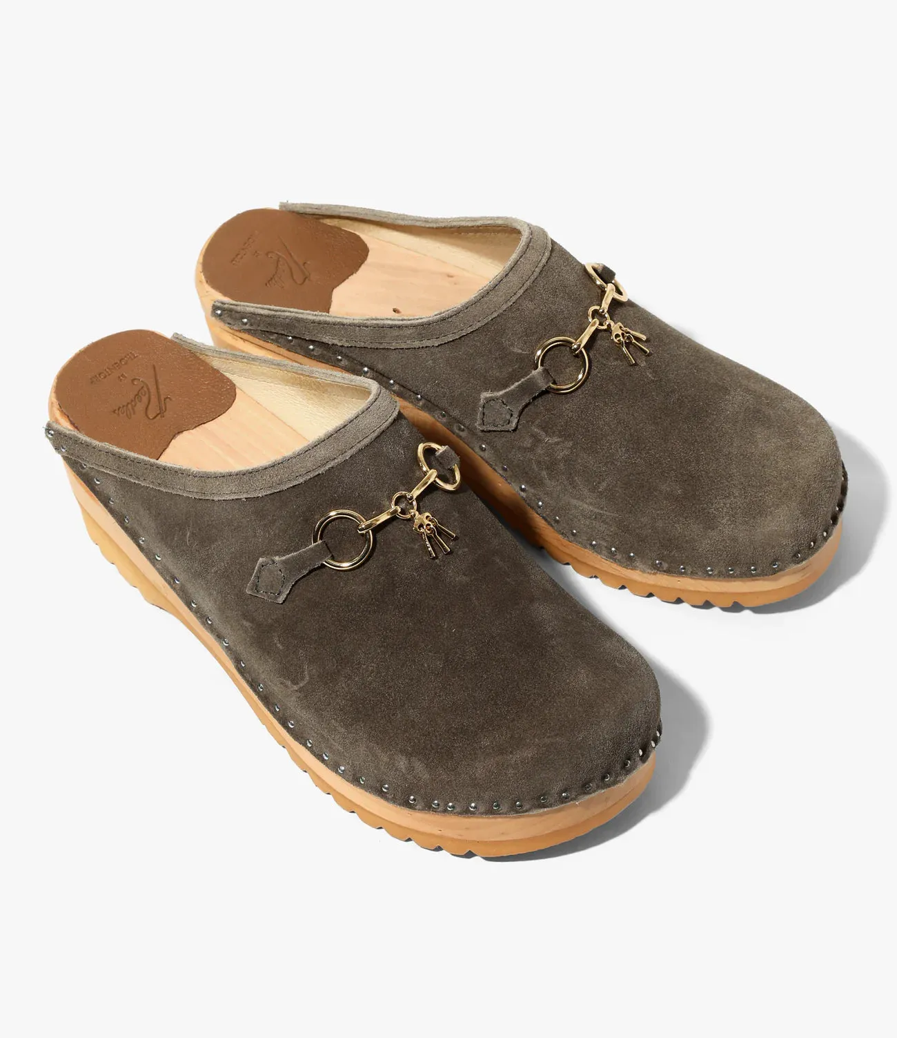 Tassel Bit 'Monet' Clog – Taupe Rough Out