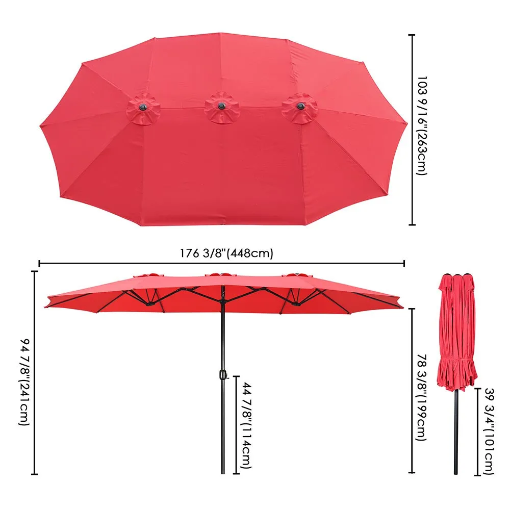 TheLAShop 15'x9' Rectangular Patio Umbrella Color Options