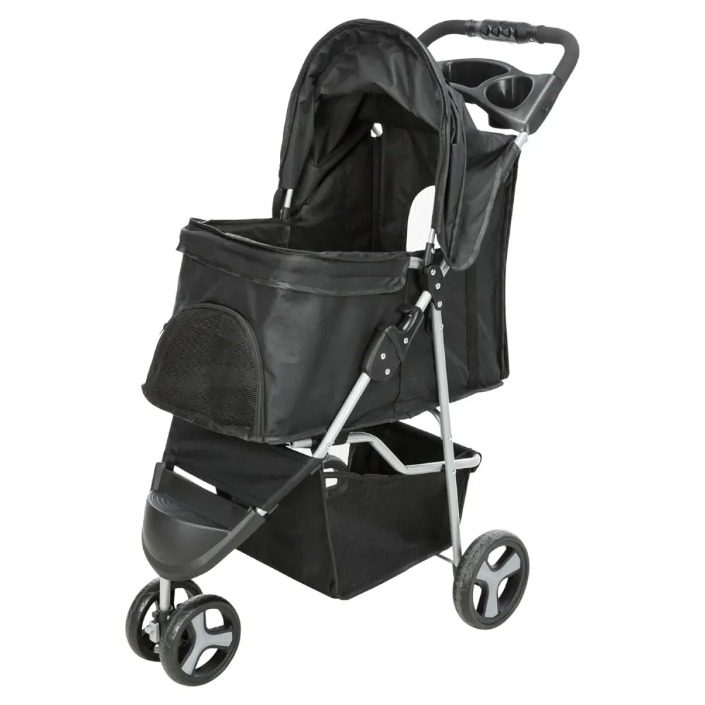 Trixie Nylon Buggy Stroller for Dogs and Cats (Black)