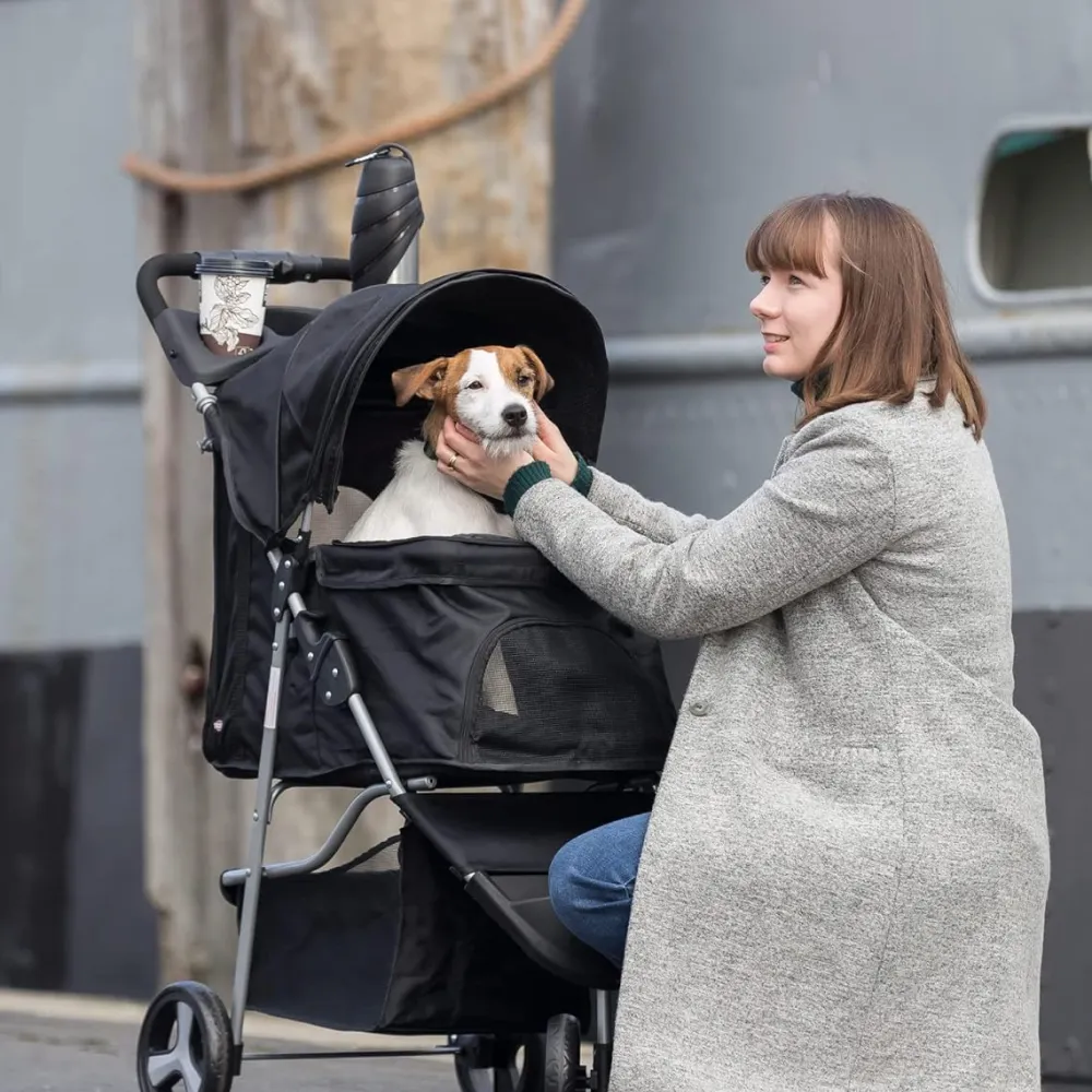 Trixie Nylon Buggy Stroller for Dogs and Cats (Black)