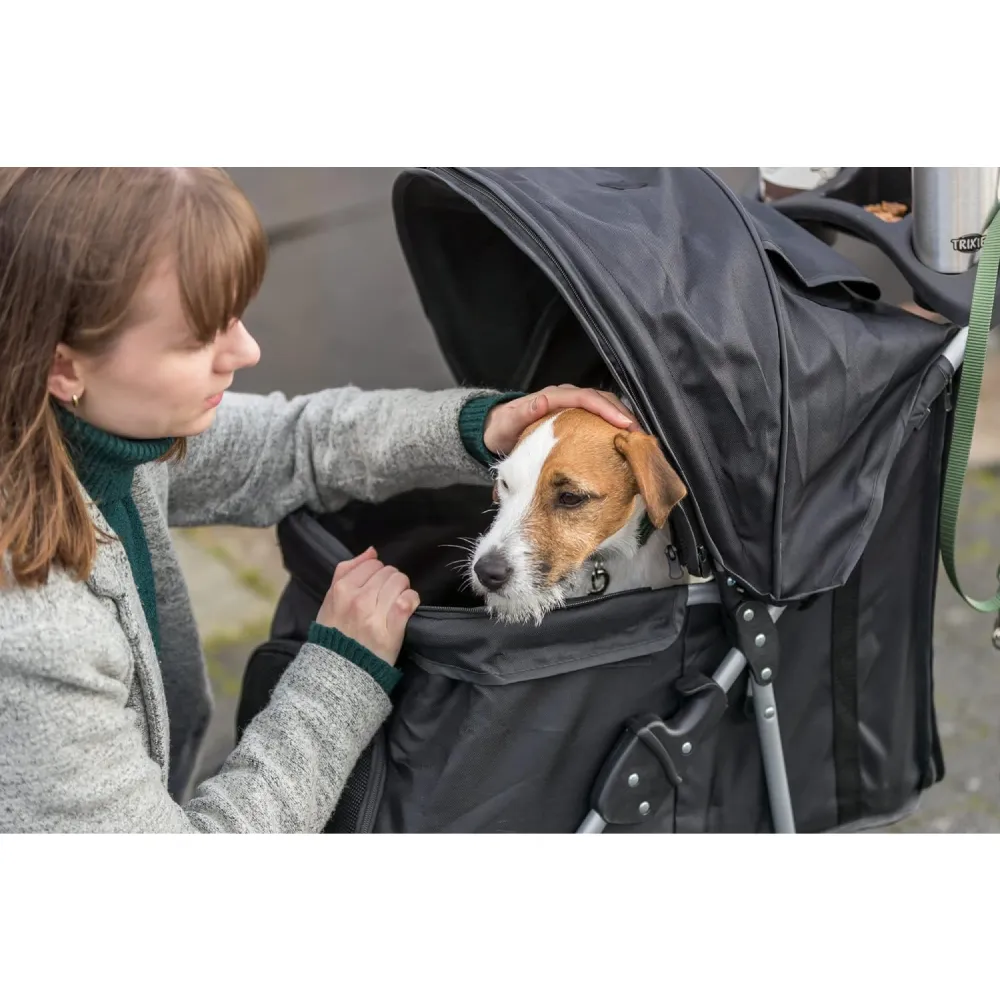 Trixie Nylon Buggy Stroller for Dogs and Cats (Black)