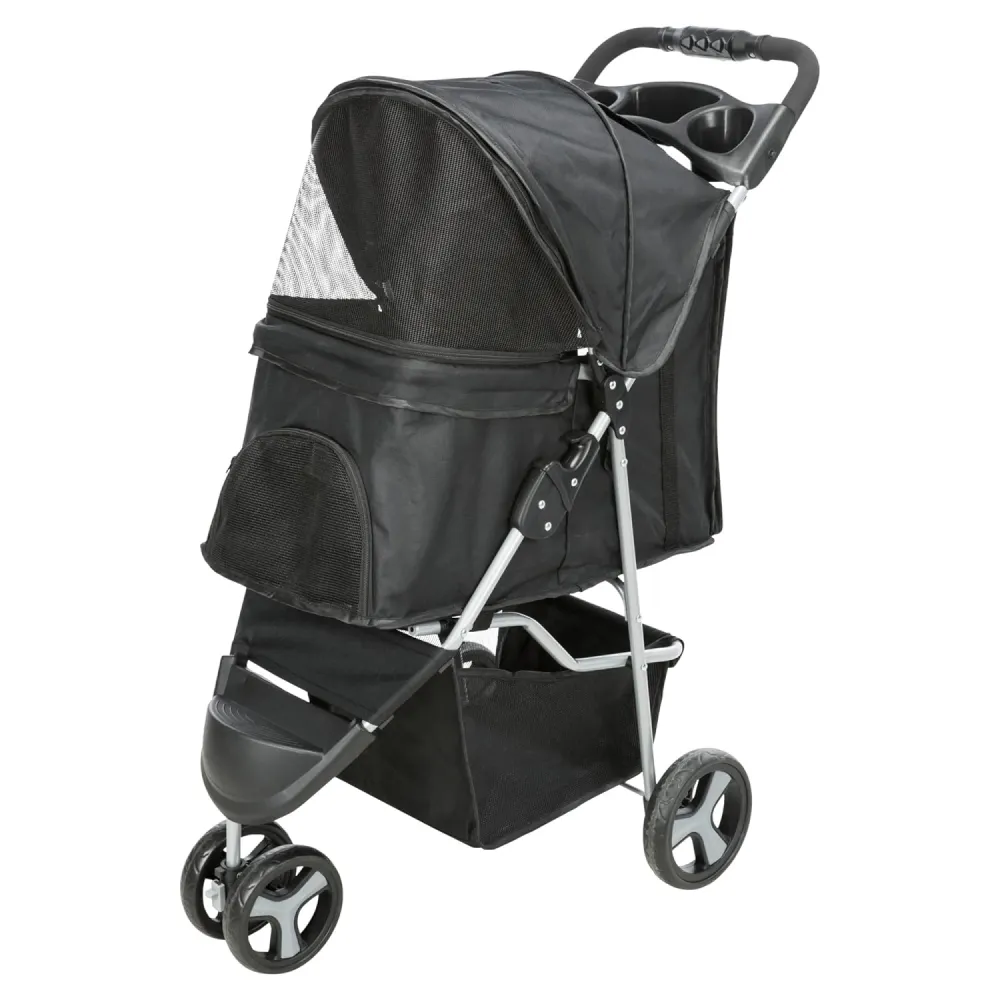 Trixie Nylon Buggy Stroller for Dogs and Cats (Black)