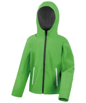 Vivid Green/Black - Core junior TX performance hooded softshell jacket